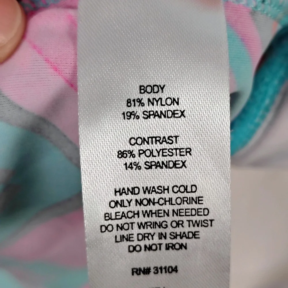 NWT Womens L Be Inspired Tankini Top Multicolor Chevron Geometric Gorpcore Y2K